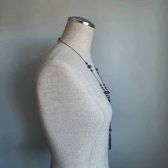 Lia Sophia Silver and Black Beaded Necklace - Picture 6 of 9